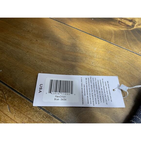 Kimes Ranch Men's Dillon Raw Jeans Blue 100% Cotton Wide Bootcut 34x34 USA Made - Picture 6 of 13